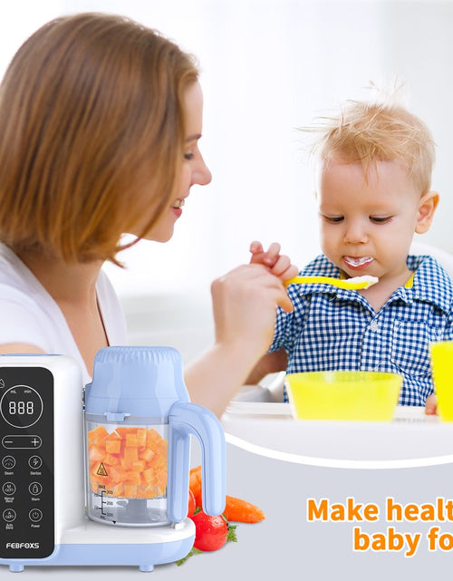 Load image into Gallery viewer, Baby Food Maker, Multi-Function Baby Food Processor, Steamer Puree Blender, Auto Cooking &amp; Grinding, Baby Food Warmer Mills Machine with Touch Screen Control, Blue
