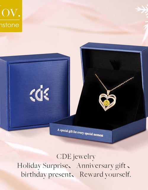 Load image into Gallery viewer, Love Heart Pendant Necklaces for Women 925 Sterling Silver with Birthstone Zirconia Rose Gold Diamond Anniversary Jewelry Best Gift Ideas for Women Fine Packing Gift Box
