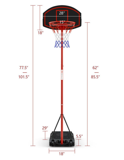 Load image into Gallery viewer, Portable Basketball Hoop with Backboard and Wheels
