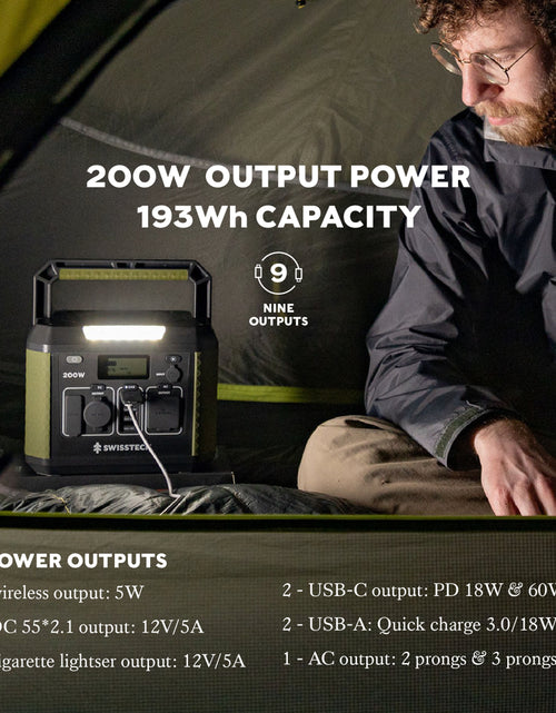 Load image into Gallery viewer, 200W Portable Power Station, 193Wh, Solar Generator for Camping and Travel Emergency
