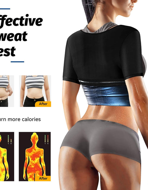 Load image into Gallery viewer, Sauna Suit for Women Weight Loss Suana Shirt for Women Sweat Suit Waist Trainer Vest Fitness Body Shaper Zipper
