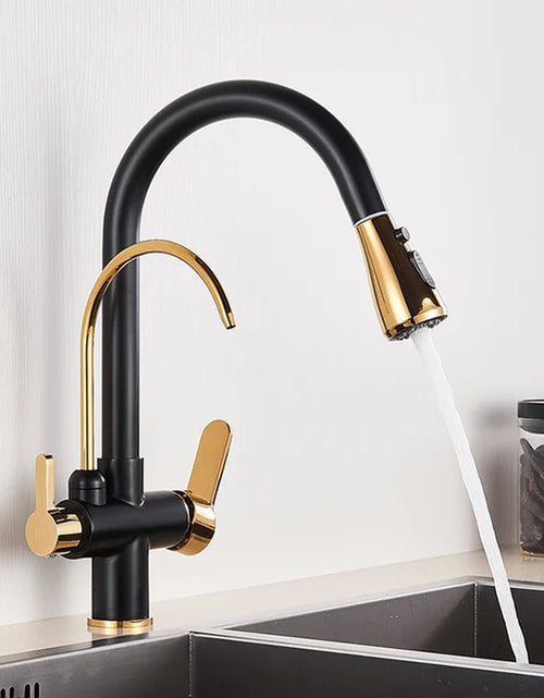 Load image into Gallery viewer, Water Filter Faucet Kitchen Faucets Dual Handle Filter Faucet Mixer 360 Degree Rotation Water Purification Feature Taps
