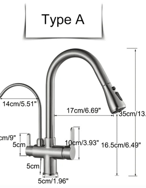 Load image into Gallery viewer, Water Filter Faucet Kitchen Faucets Dual Handle Filter Faucet Mixer 360 Degree Rotation Water Purification Feature Taps
