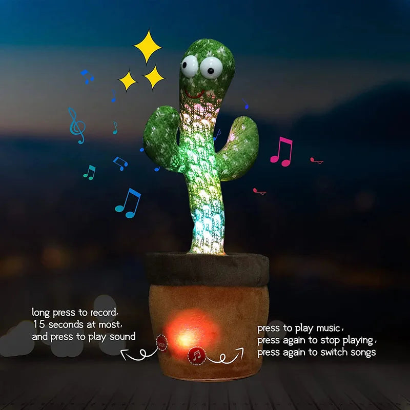 Dancing Cactus Talking Cactus Baby Toys Sing 120Pcs Music Songs Recording USB Charger Repeats What You Say Presents for Kids