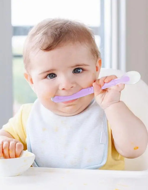 Load image into Gallery viewer, Silicone Spoons Baby Feeder Silicone Spoon with Soft-Tip Dishwasher Safe Baby Child Spoon Boil-Proof Toddler Self Feeding
