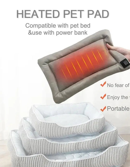 Load image into Gallery viewer, Heating Pad Blanket Dog Cat Puppy Mat Bed Pet Electric Warmer Pad Protection Waterproof Anti-Slip Type-C Heating Pad
