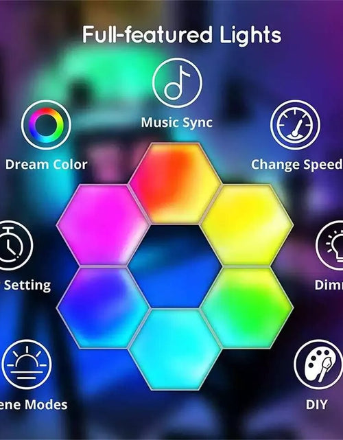 Load image into Gallery viewer, RGB Hexagonal Light Game Atmosphere Light Intelligent Voice Control Induction Bluetooth APP Remote Control Rhythm Light
