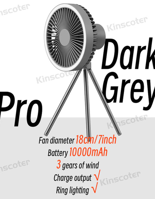 Load image into Gallery viewer, 10000Mah 4000Mah Camping Fan Rechargeable Desktop Portable Circulator Wireless Ceiling Electric Fan with Power Bank LED Lighting
