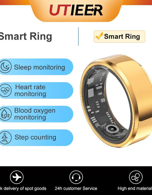 Load image into Gallery viewer, Smart Rings 2024 New Health Ring Men Women Sports Fitness Tracker Heart Rate Sleep Monitor Blood Oxygen Blood Pressure Bluetooth
