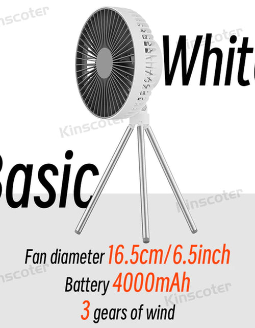 Load image into Gallery viewer, 10000Mah 4000Mah Camping Fan Rechargeable Desktop Portable Circulator Wireless Ceiling Electric Fan with Power Bank LED Lighting
