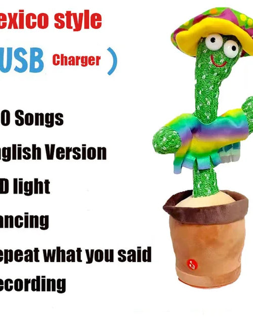 Load image into Gallery viewer, Dancing Cactus Talking Cactus Baby Toys Sing 120Pcs Music Songs Recording USB Charger Repeats What You Say Presents for Kids
