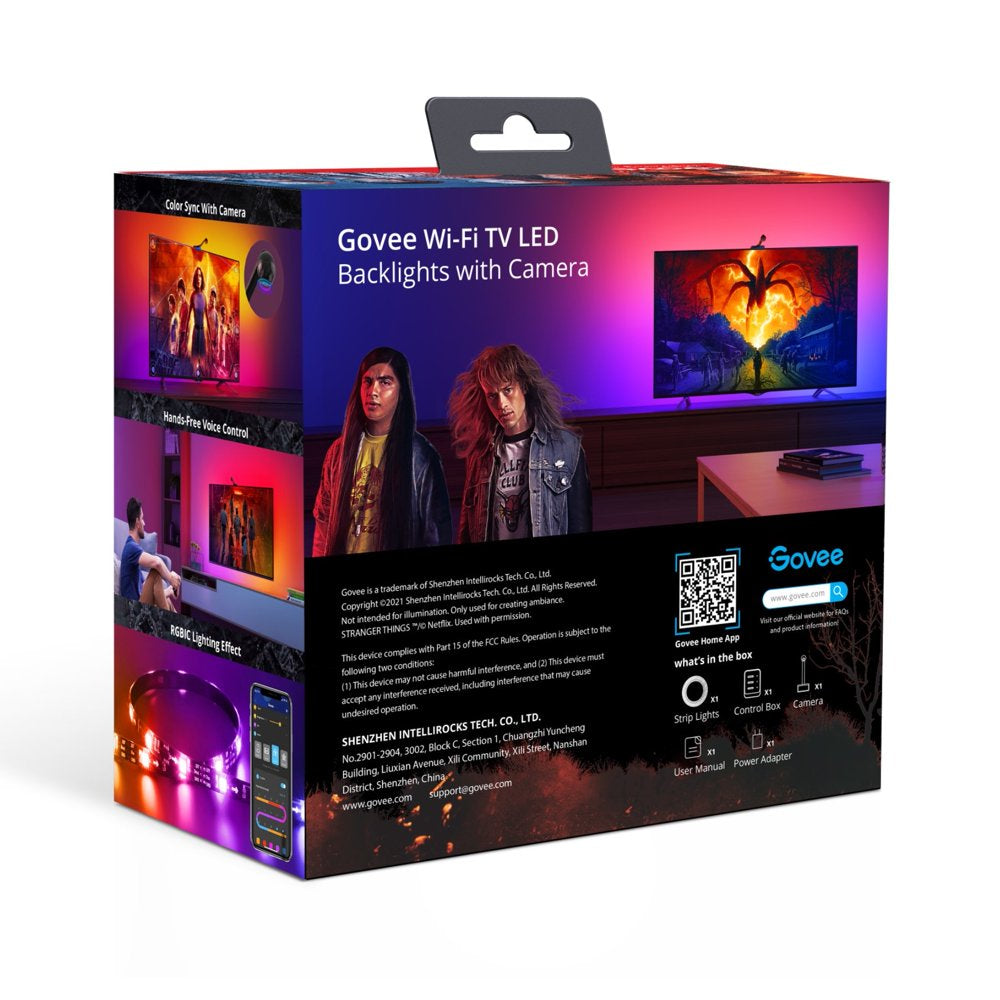 Stranger Things Indoor RGBIC LED TV Backlight with Camera 12.5FT for 55-65 Inch Tvs and Pcs