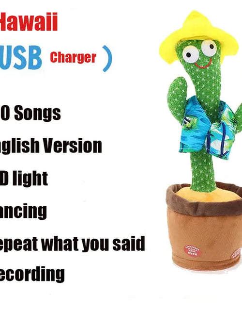 Load image into Gallery viewer, Dancing Cactus Talking Cactus Baby Toys Sing 120Pcs Music Songs Recording USB Charger Repeats What You Say Presents for Kids
