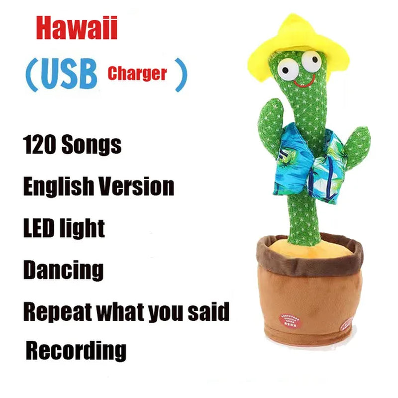 Dancing Cactus Talking Cactus Baby Toys Sing 120Pcs Music Songs Recording USB Charger Repeats What You Say Presents for Kids