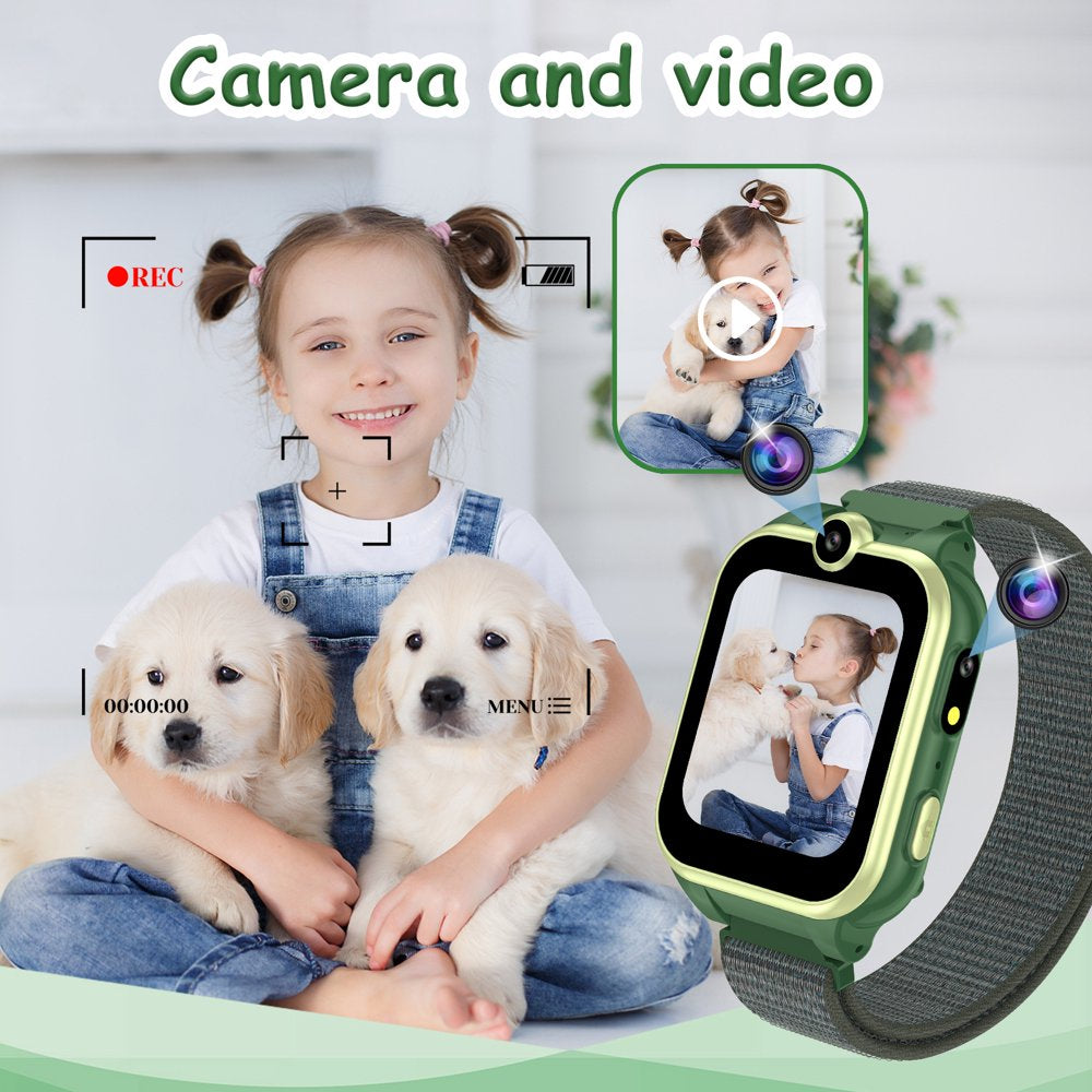 1.54" Smart Watch for Boys Girls Smartwatch for Kids with Dual Camera Games Video MP3 Children Touch Screen Black