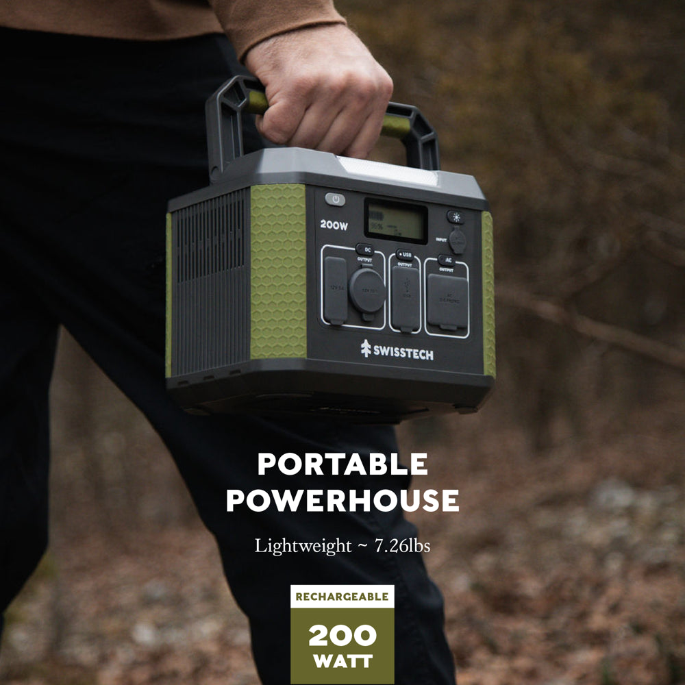 200W Portable Power Station, 193Wh, Solar Generator for Camping and Travel Emergency