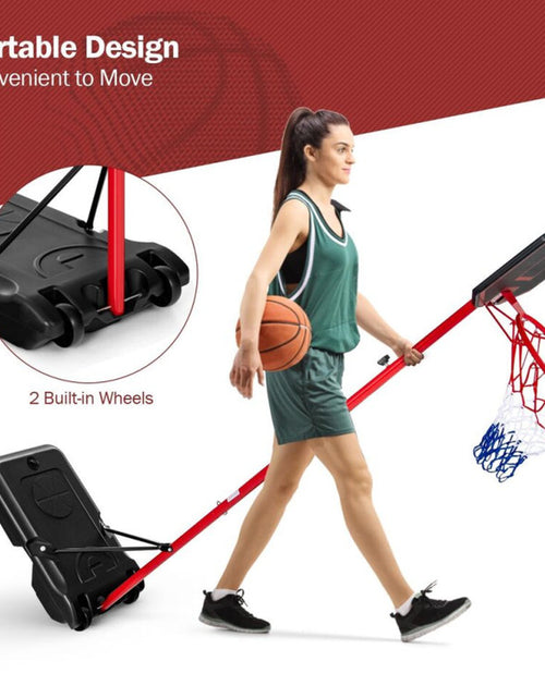 Load image into Gallery viewer, Portable Basketball Hoop with Backboard and Wheels
