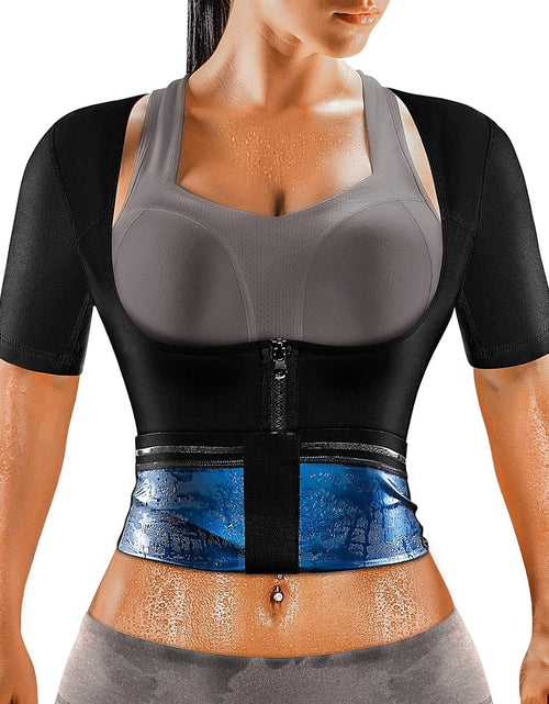 Load image into Gallery viewer, Sauna Suit for Women Weight Loss Suana Shirt for Women Sweat Suit Waist Trainer Vest Fitness Body Shaper Zipper
