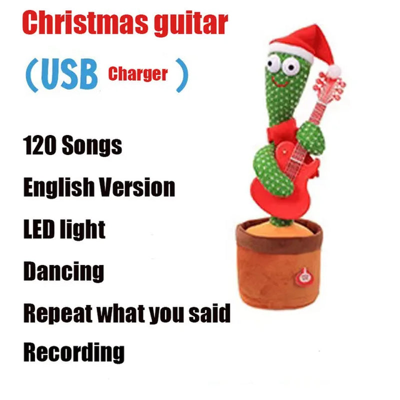 Dancing Cactus Talking Cactus Baby Toys Sing 120Pcs Music Songs Recording USB Charger Repeats What You Say Presents for Kids