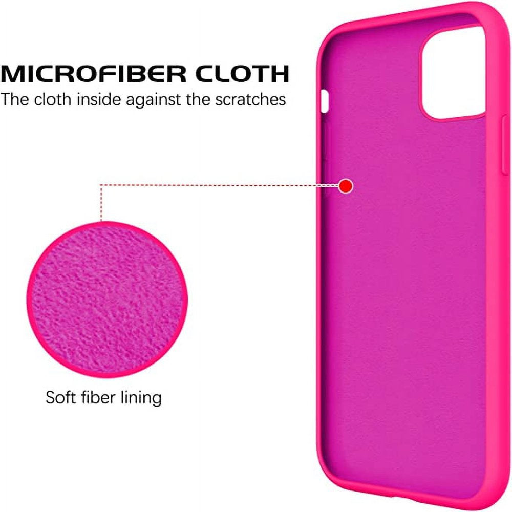 Designed for Iphone 11 Silicone Case, Protection Shockproof Dropproof Dustproof Anti-Scratch Phone Case Cover for Iphone 11, Hot Pink