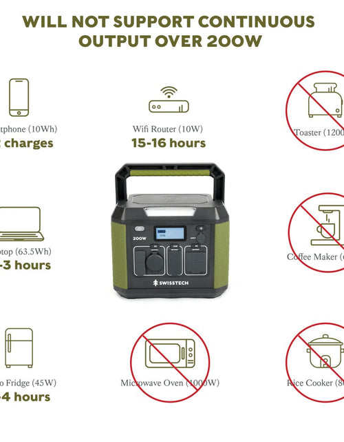 Load image into Gallery viewer, 200W Portable Power Station, 193Wh, Solar Generator for Camping and Travel Emergency
