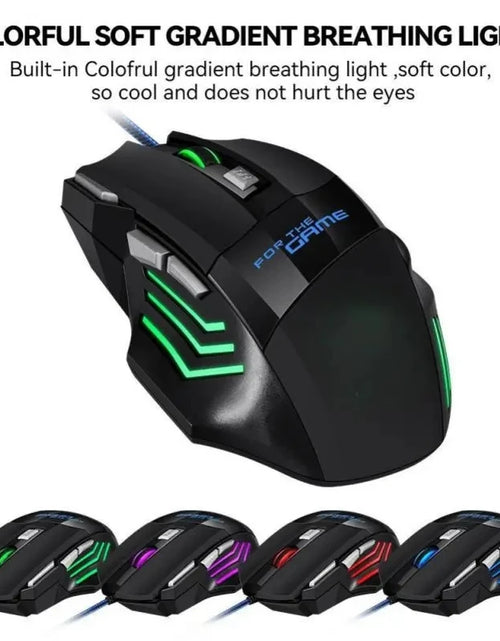 Load image into Gallery viewer, Wired Gaming Mouse USB Computer Mouse Gamer 7 Button RGB Backlit Ergonomic Mouse Backlight Game Mause Optical Mice for PC Gaming
