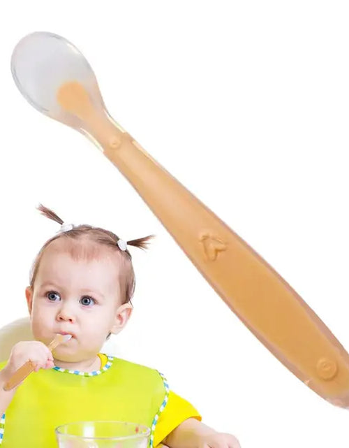 Load image into Gallery viewer, Silicone Spoons Baby Feeder Silicone Spoon with Soft-Tip Dishwasher Safe Baby Child Spoon Boil-Proof Toddler Self Feeding
