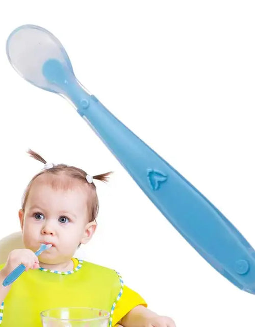 Load image into Gallery viewer, Silicone Spoons Baby Feeder Silicone Spoon with Soft-Tip Dishwasher Safe Baby Child Spoon Boil-Proof Toddler Self Feeding
