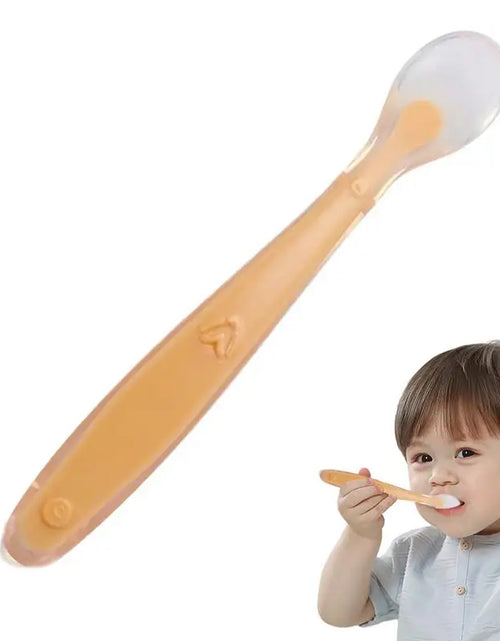 Load image into Gallery viewer, Silicone Spoons Baby Feeder Silicone Spoon with Soft-Tip Dishwasher Safe Baby Child Spoon Boil-Proof Toddler Self Feeding
