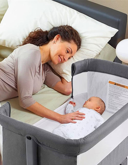 Load image into Gallery viewer, Baby Crib,3 in 1 Bassinet for Baby,Bedside Sleeper Bedside Baby Bassinets Crib for Newborn,Adjustable Portable Baby Bed for Infant/Baby,Gray
