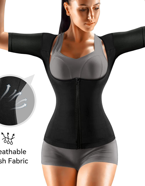 Load image into Gallery viewer, Sauna Suit for Women Weight Loss Suana Shirt for Women Sweat Suit Waist Trainer Vest Fitness Body Shaper Zipper
