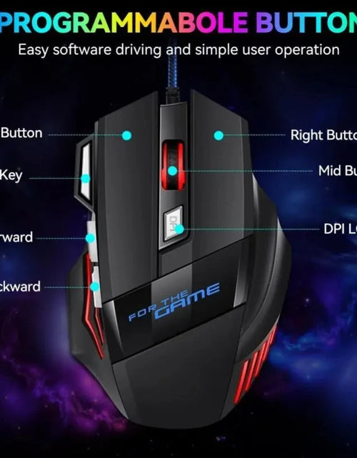 Load image into Gallery viewer, Wired Gaming Mouse USB Computer Mouse Gamer 7 Button RGB Backlit Ergonomic Mouse Backlight Game Mause Optical Mice for PC Gaming
