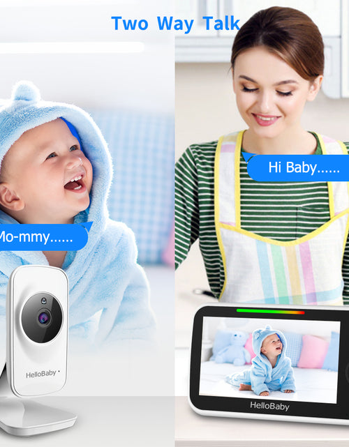 Load image into Gallery viewer, Video Baby Monitor with Camera and Audio, 5&quot; Color LCD Screen,  Monitor Camera, Infrared Night Vision, Temperature Display, Lullaby, Two Way Audio and VOX Mode 5 Inches
