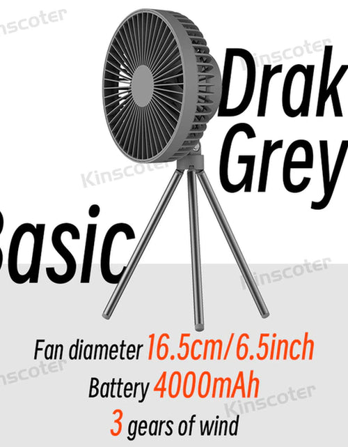 Load image into Gallery viewer, 10000Mah 4000Mah Camping Fan Rechargeable Desktop Portable Circulator Wireless Ceiling Electric Fan with Power Bank LED Lighting
