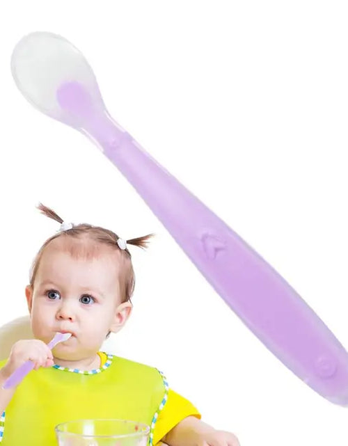 Load image into Gallery viewer, Silicone Spoons Baby Feeder Silicone Spoon with Soft-Tip Dishwasher Safe Baby Child Spoon Boil-Proof Toddler Self Feeding
