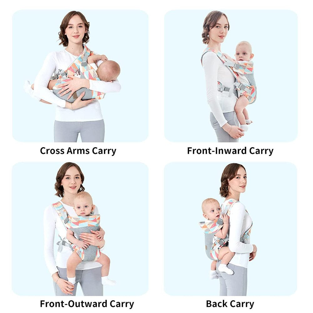 Yadala Baby Carrier, 4-In-1 Colorful Baby Carrier, Front and Back Baby Sling with Adjustable Holder