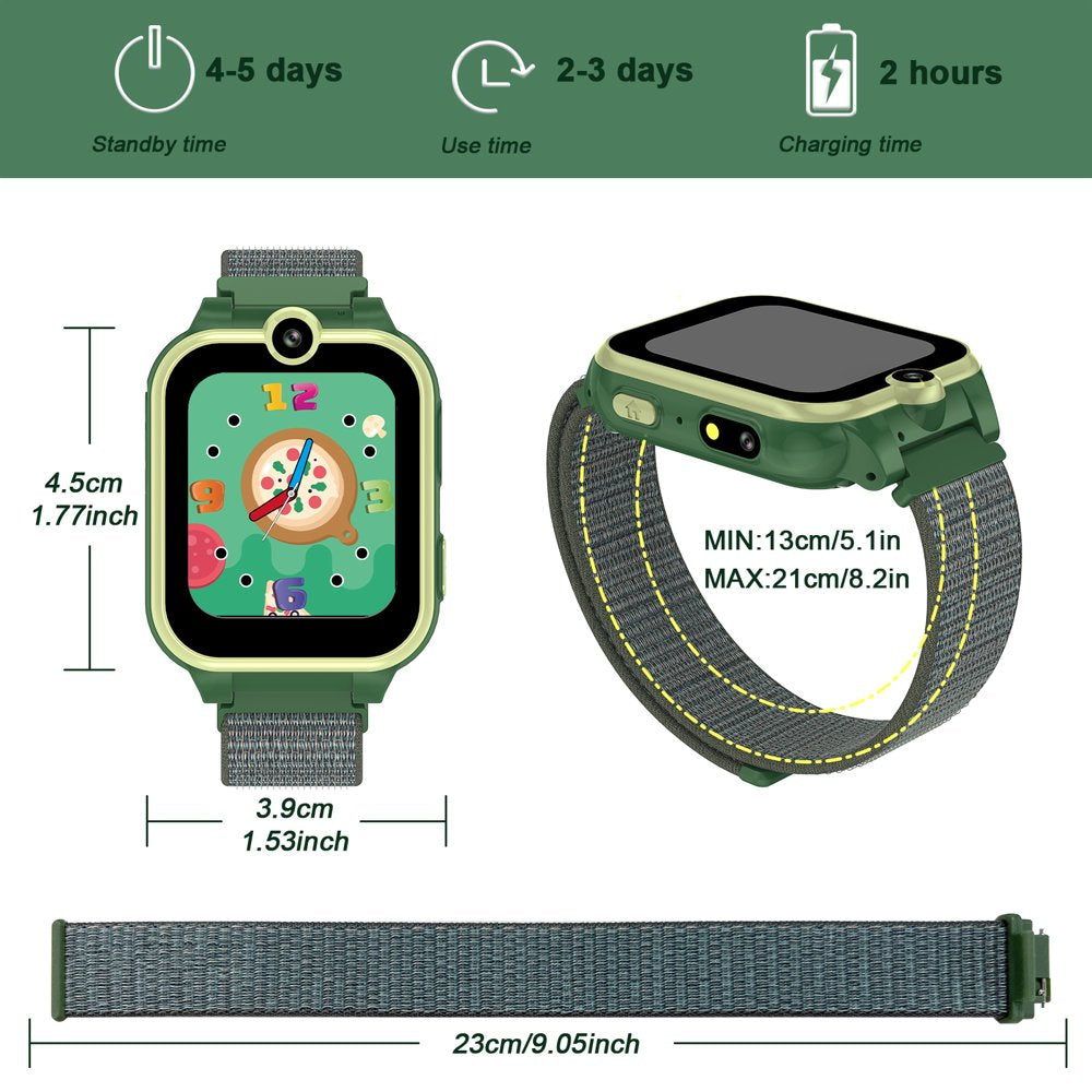 1.54" Smart Watch for Boys Girls Smartwatch for Kids with Dual Camera Games Video MP3 Children Touch Screen Black