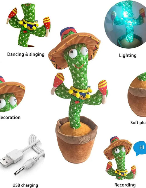 Load image into Gallery viewer, Dancing Cactus Talking Cactus Baby Toys Sing 120Pcs Music Songs Recording USB Charger Repeats What You Say Presents for Kids
