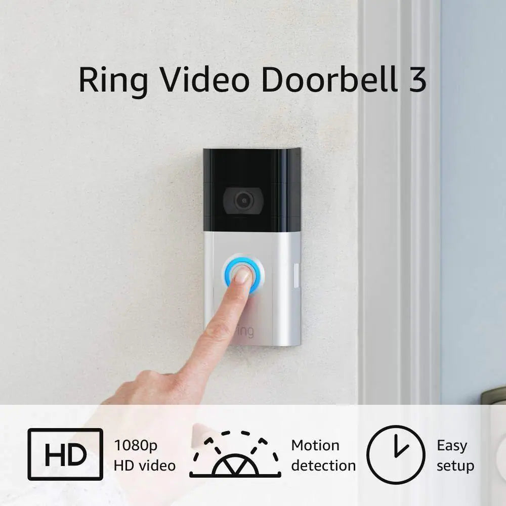 Video Doorbell 3 - Smart Wireless Doorbell Camera with Dual-Band Wifi, Quick Release Battery, 2-Way Talk, Night Vision