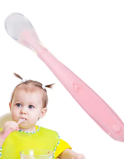 Load image into Gallery viewer, Silicone Spoons Baby Feeder Silicone Spoon with Soft-Tip Dishwasher Safe Baby Child Spoon Boil-Proof Toddler Self Feeding
