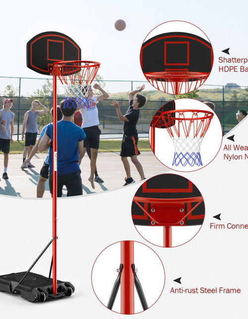 Load image into Gallery viewer, Portable Basketball Hoop with Backboard and Wheels
