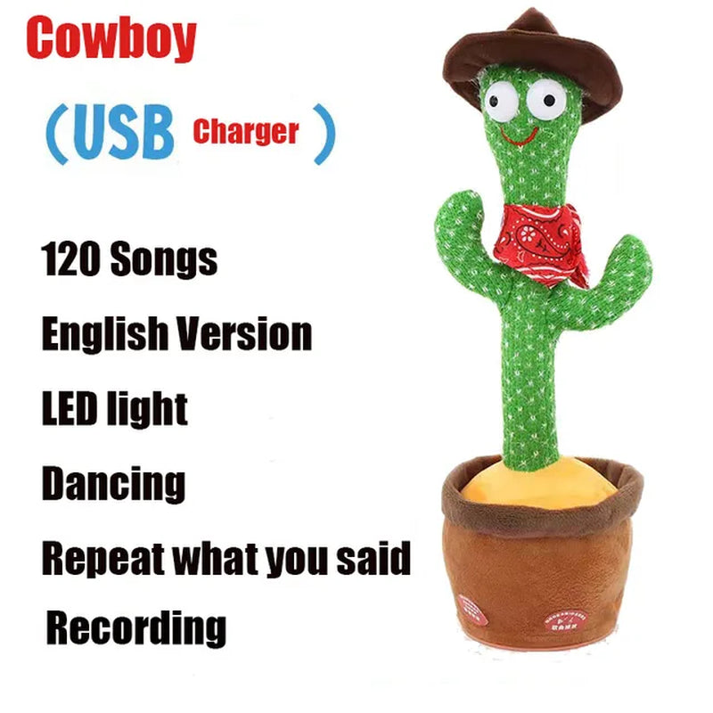 Dancing Cactus Talking Cactus Baby Toys Sing 120Pcs Music Songs Recording USB Charger Repeats What You Say Presents for Kids