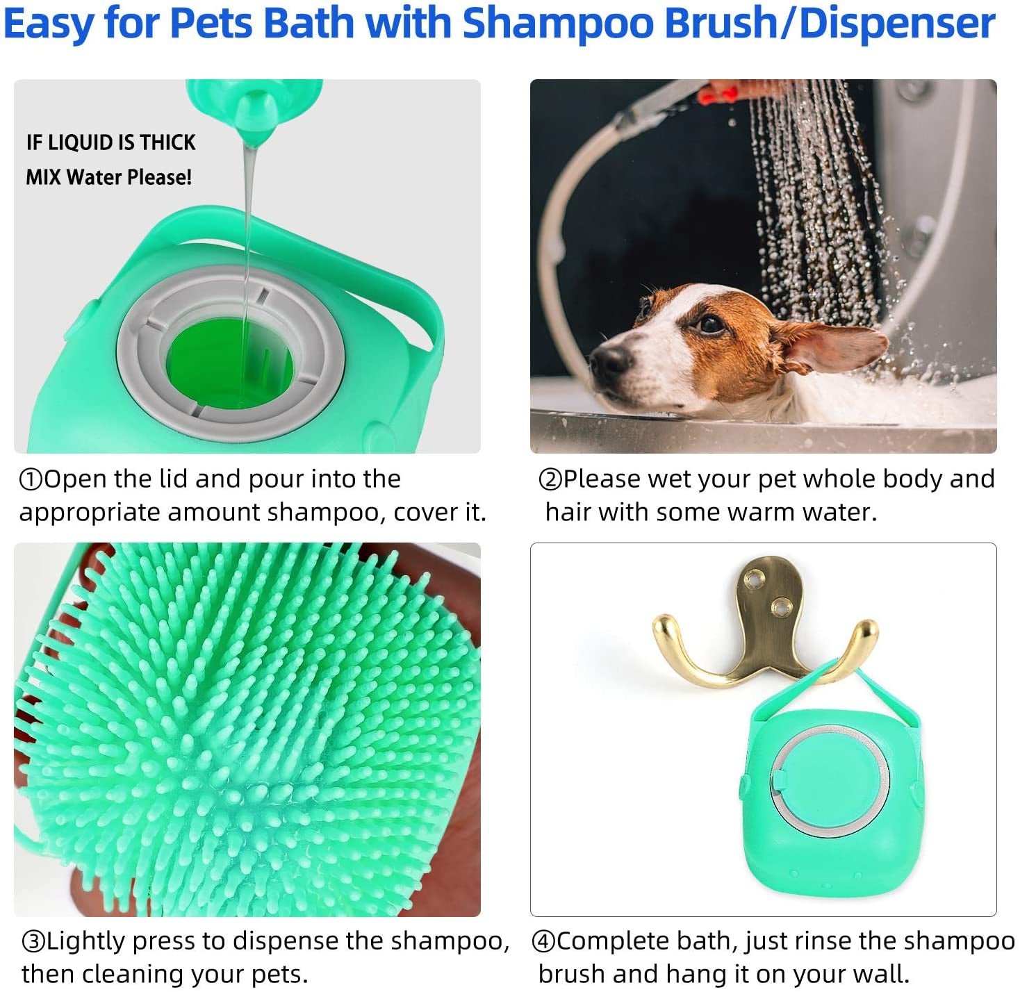 Pet Dog Shampoo Massager Brush Cat Massage Comb Grooming Scrubber Shower Brush for Bathing Short Hair Soft Silicone Brushes