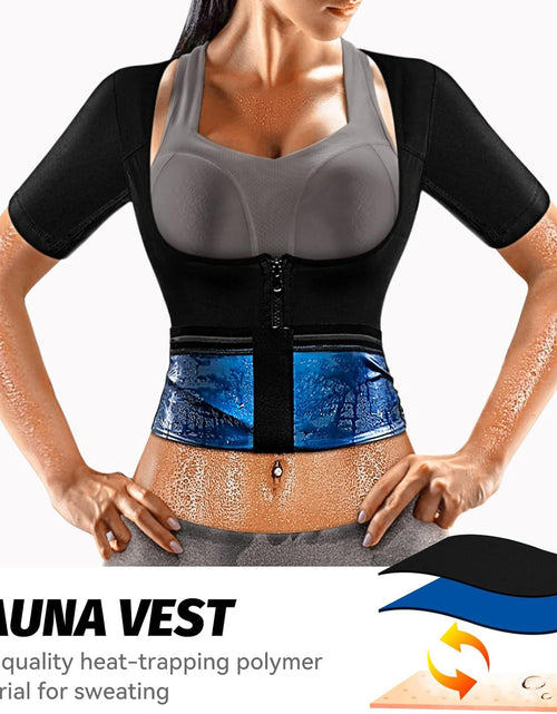 Load image into Gallery viewer, Sauna Suit for Women Weight Loss Suana Shirt for Women Sweat Suit Waist Trainer Vest Fitness Body Shaper Zipper
