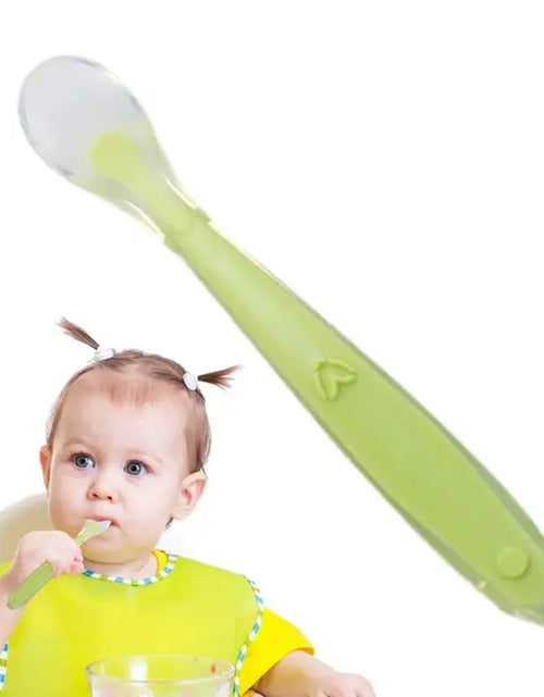 Load image into Gallery viewer, Silicone Spoons Baby Feeder Silicone Spoon with Soft-Tip Dishwasher Safe Baby Child Spoon Boil-Proof Toddler Self Feeding
