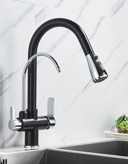 Load image into Gallery viewer, Water Filter Faucet Kitchen Faucets Dual Handle Filter Faucet Mixer 360 Degree Rotation Water Purification Feature Taps
