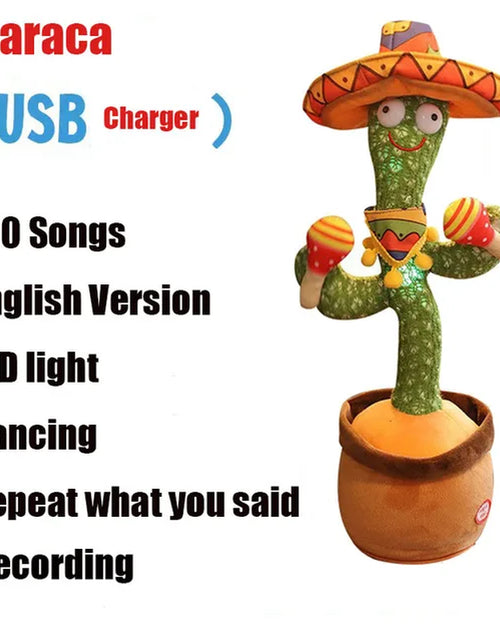 Load image into Gallery viewer, Dancing Cactus Talking Cactus Baby Toys Sing 120Pcs Music Songs Recording USB Charger Repeats What You Say Presents for Kids
