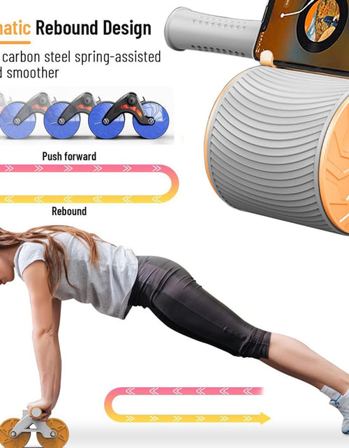 Load image into Gallery viewer, 2023 New Ab Abdominal Exercise Roller Elbow Support, Abs Roller Wheel Core Exercise Equipment, Automatic Rebound Abdominal Wheel Orange
